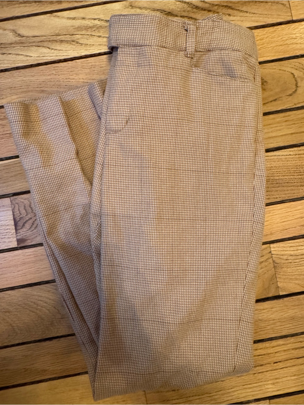 Lauren Ralph Lauren Women's Tan Micro-Check Dress Pants - Picture 2 of 8